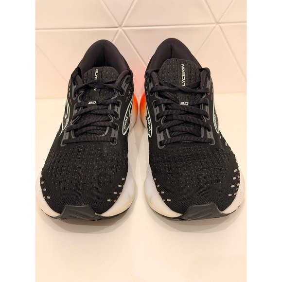 Brooks Shoes - Brooks Glycerin 20 Women's Size 9.5 Black White Orange Running‎ Shoes Excellent